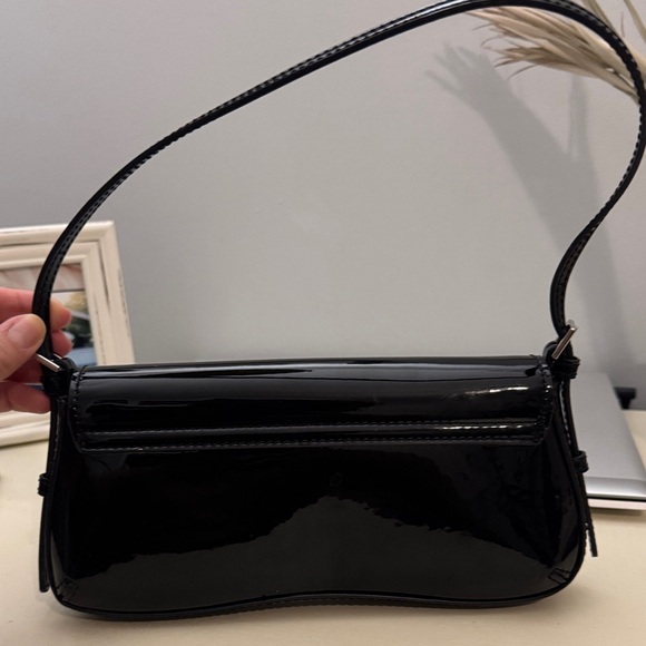 Zara Glossy Black Shoulder Bag - Picture 4 of 7